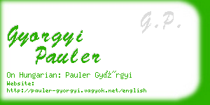 gyorgyi pauler business card